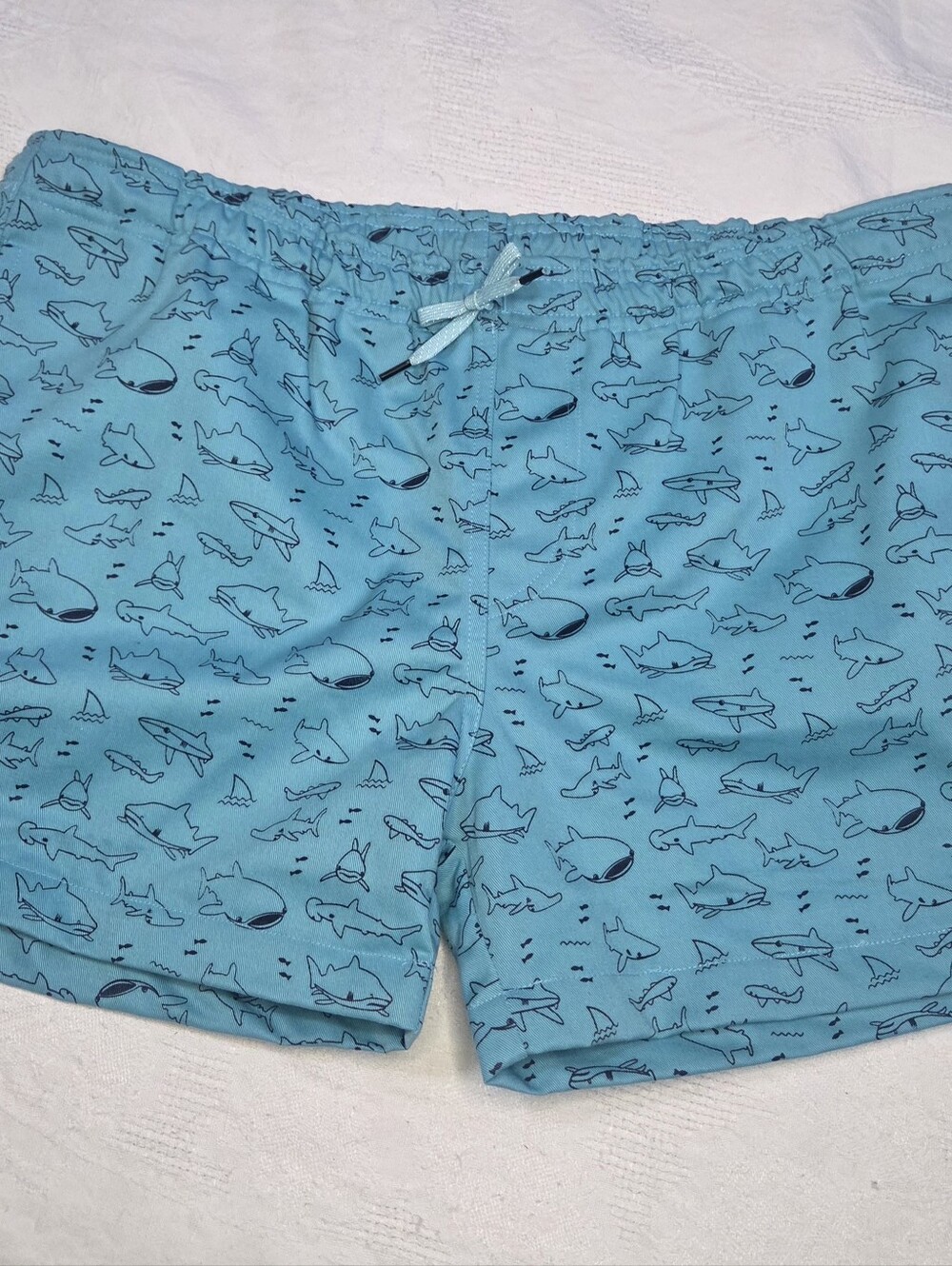 Androgynous Fox Men's Size XL Blue Shark Print Heavy Twill Shorts ~ Sz XL